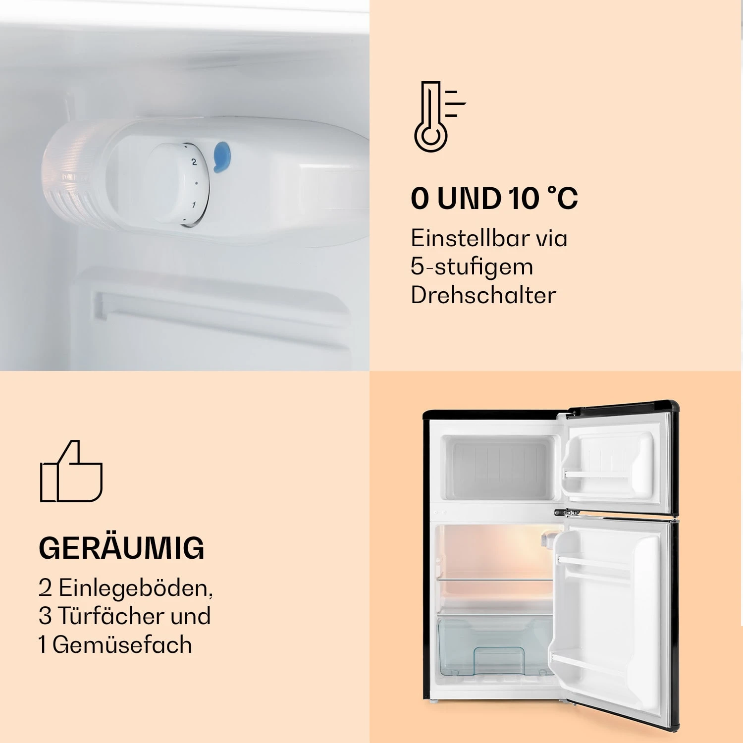 Monroe Kühl- & Gefrierkombination 61/24 Liter 0 - 10 °C 70 Watt – Bild 4