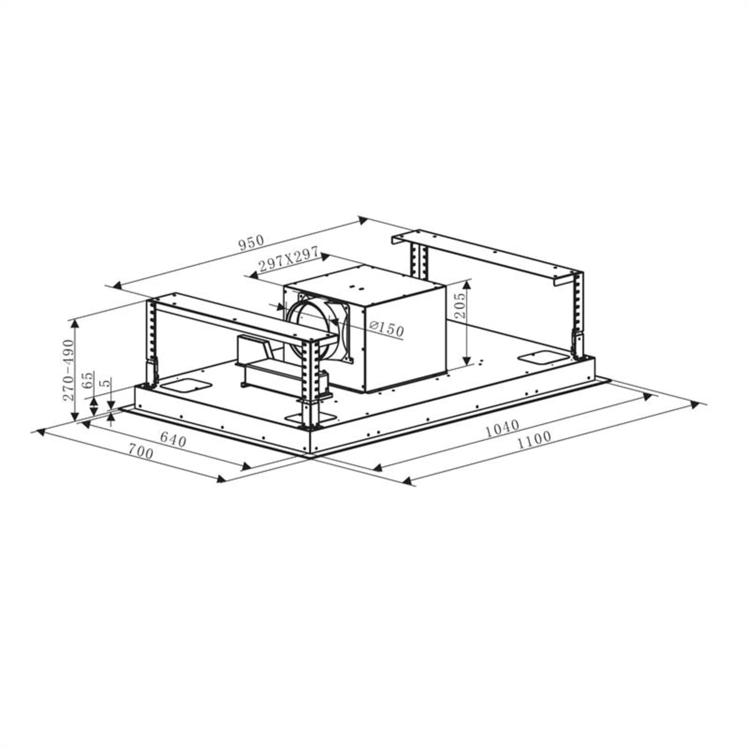 Secret Service Deckenhaube Dunstabzugshaube 220W Touch Glas LED – Bild 7
