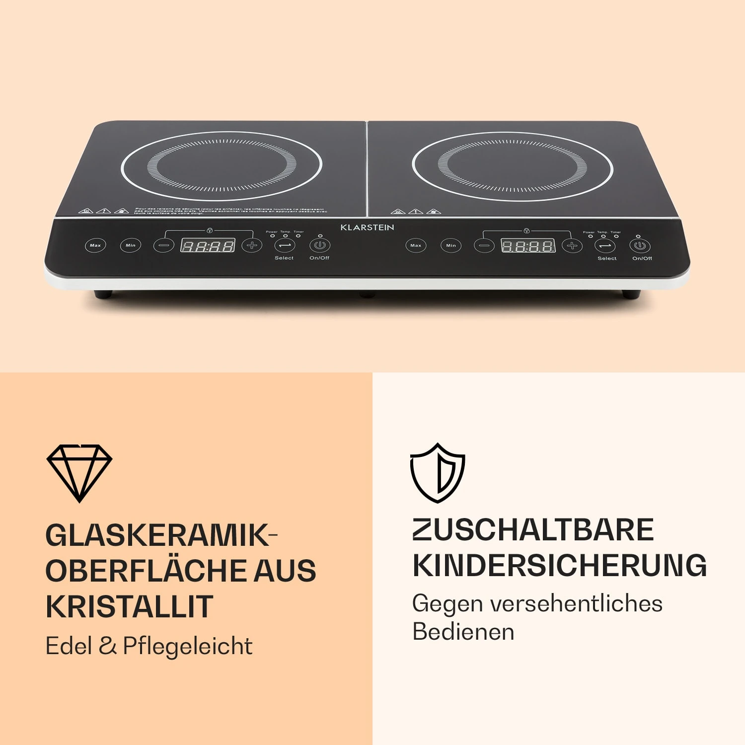 VariCook Slim Doppel-Induktionskochplatte 3500 W Timer 240° C Touch – Bild 2