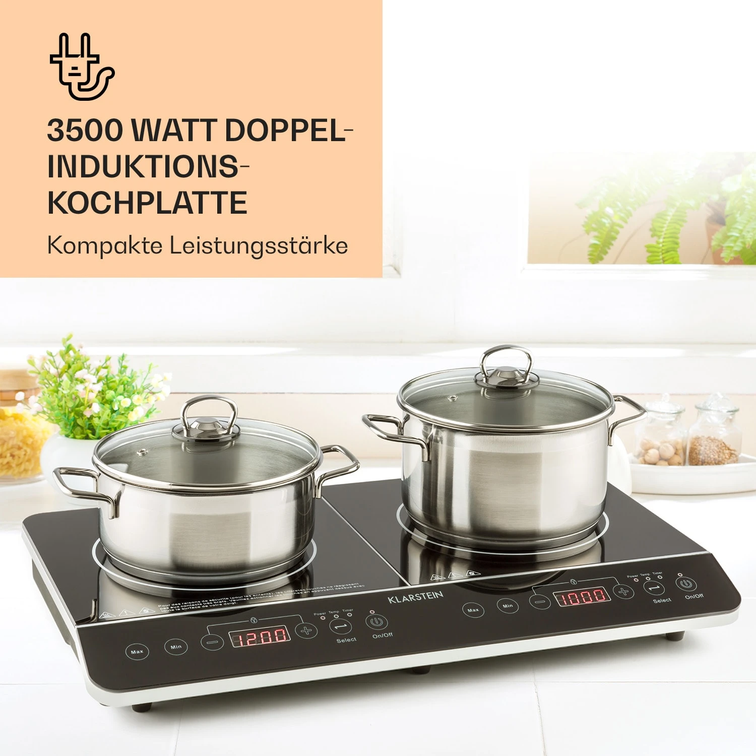 VariCook Slim Doppel-Induktionskochplatte 3500 W Timer 240° C Touch – Bild 3