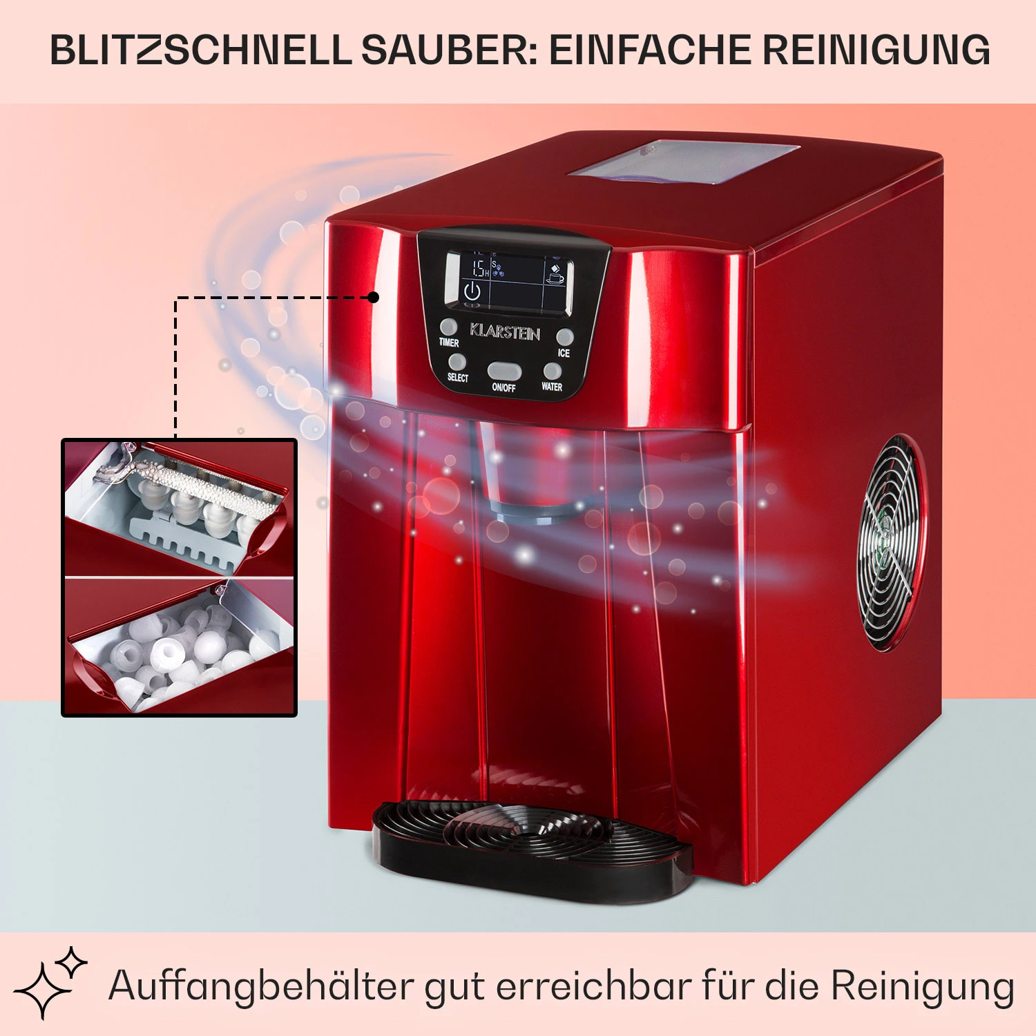 Ice Volcano 2G Eismaschine LED 12kg Je 24h 2l 6-12min Rot – Bild 5