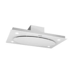 Secret Service Deckenhaube Dunstabzugshaube 220W Touch Glas LED Weiß