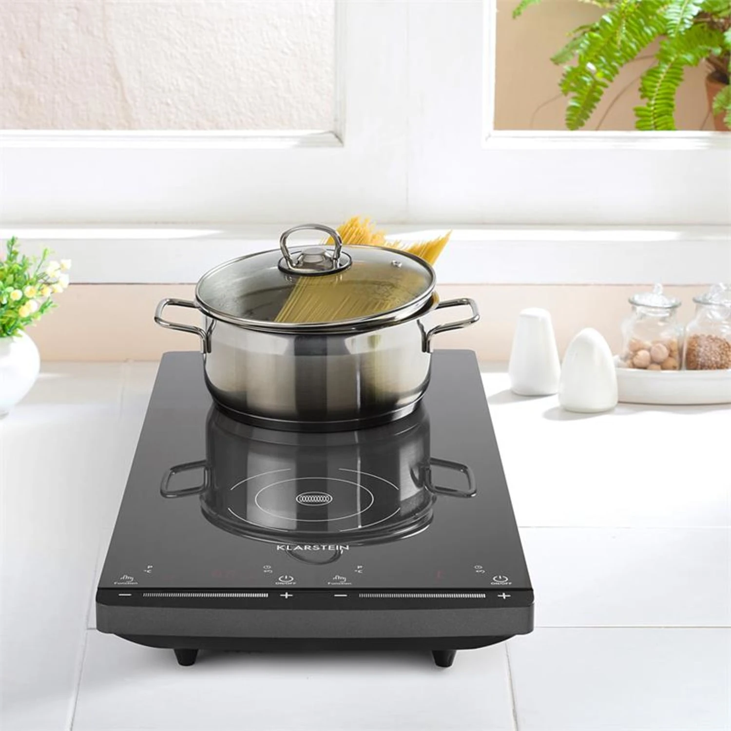 VariCook Slim Induktionskochfeld 2 Kochplatten 2900W 60-240 °C Schwarz – Bild 2