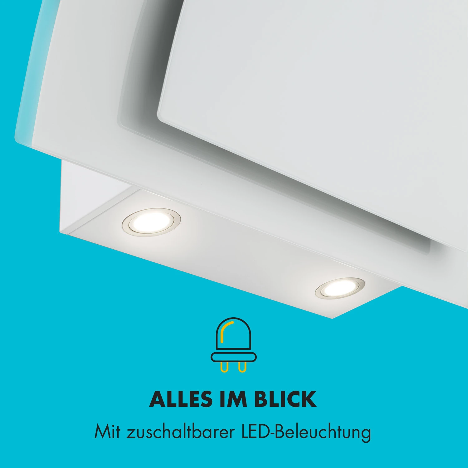 Sabia 90 Dunstabzugshaube 90cm 600m³/h LEDs 3 Leistungsstufen Weiß – Bild 5