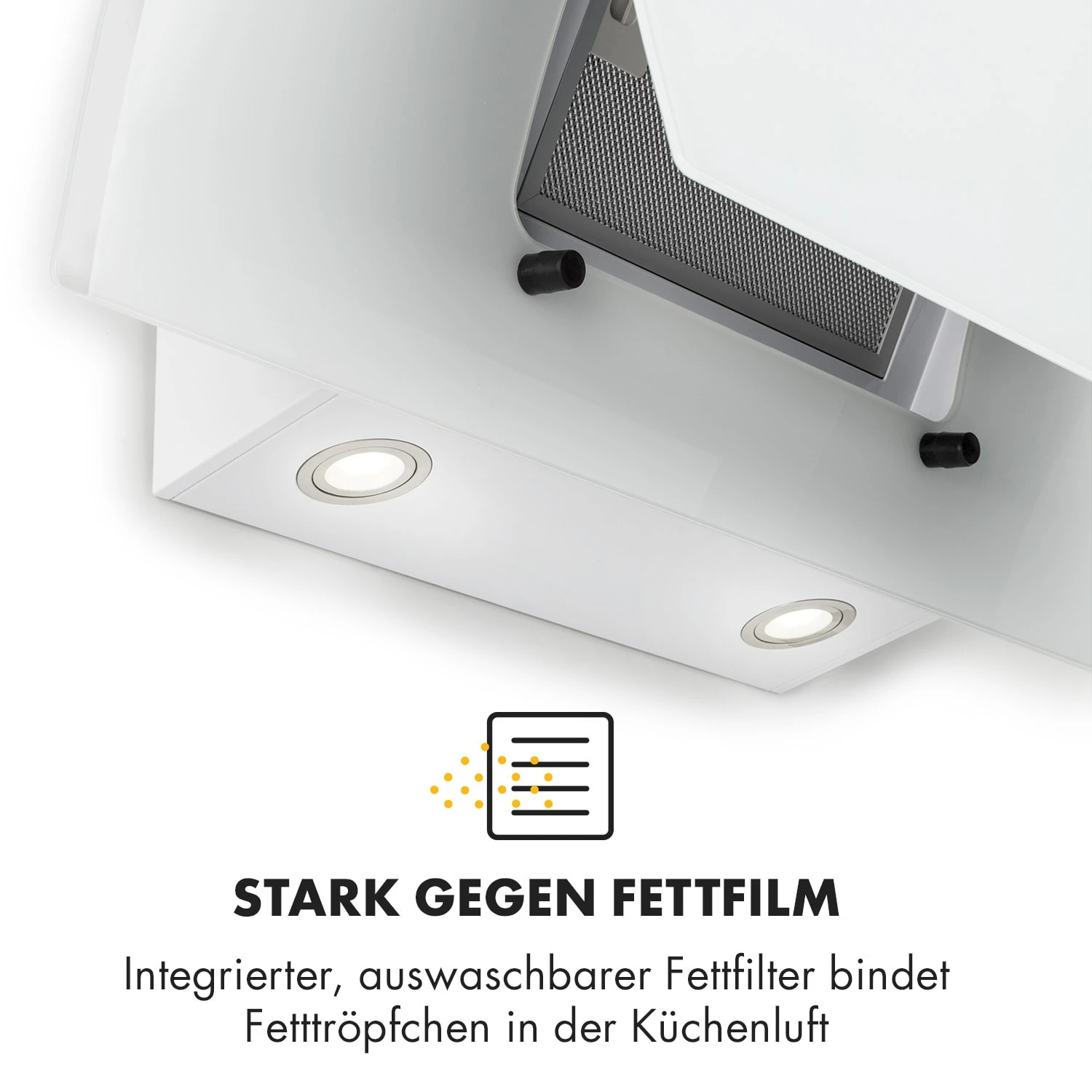 Sabia 90 Dunstabzugshaube 90cm 600m³/h LEDs 3 Leistungsstufen Weiß – Bild 9