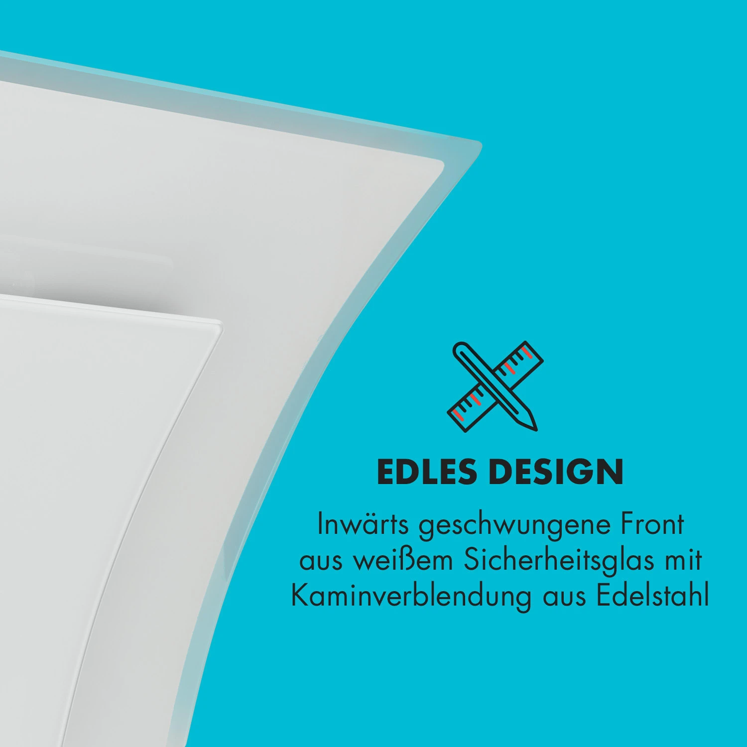 Sabia 90 Dunstabzugshaube 90cm 600m³/h LEDs 3 Leistungsstufen Weiß – Bild 10