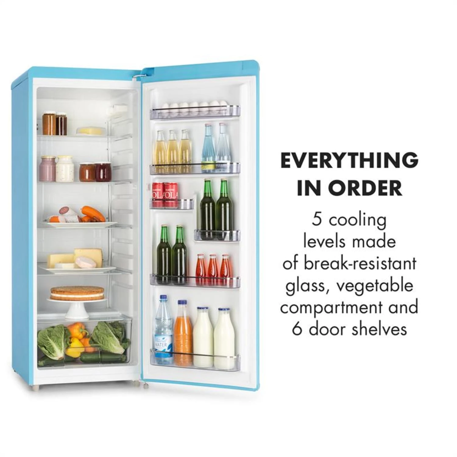 Irene XL Vollraumkühlschrank 240 Liter Retro-Design – Bild 5