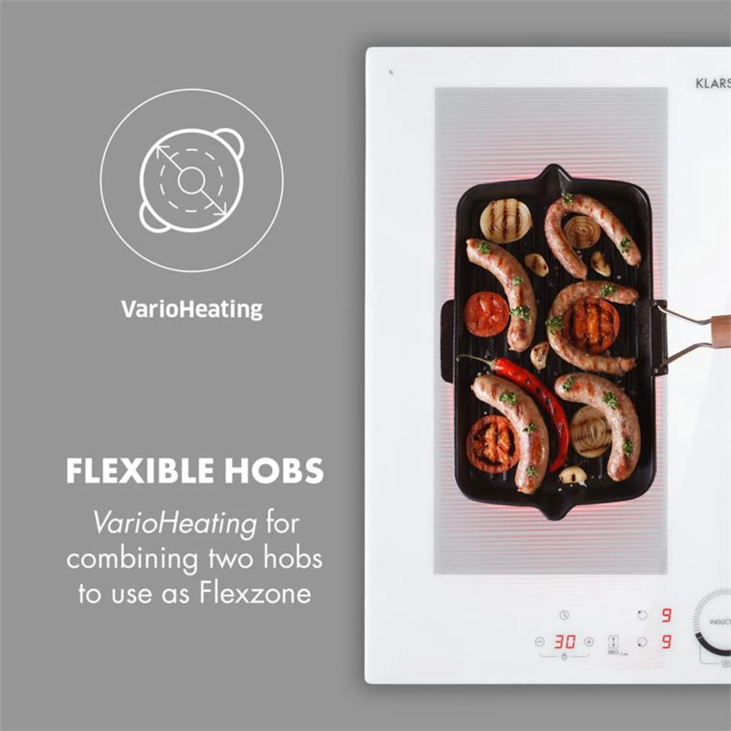 Delicatessa 60 Induktionskochfeld 4 Zonen 7000W Timer Weiß – Bild 3