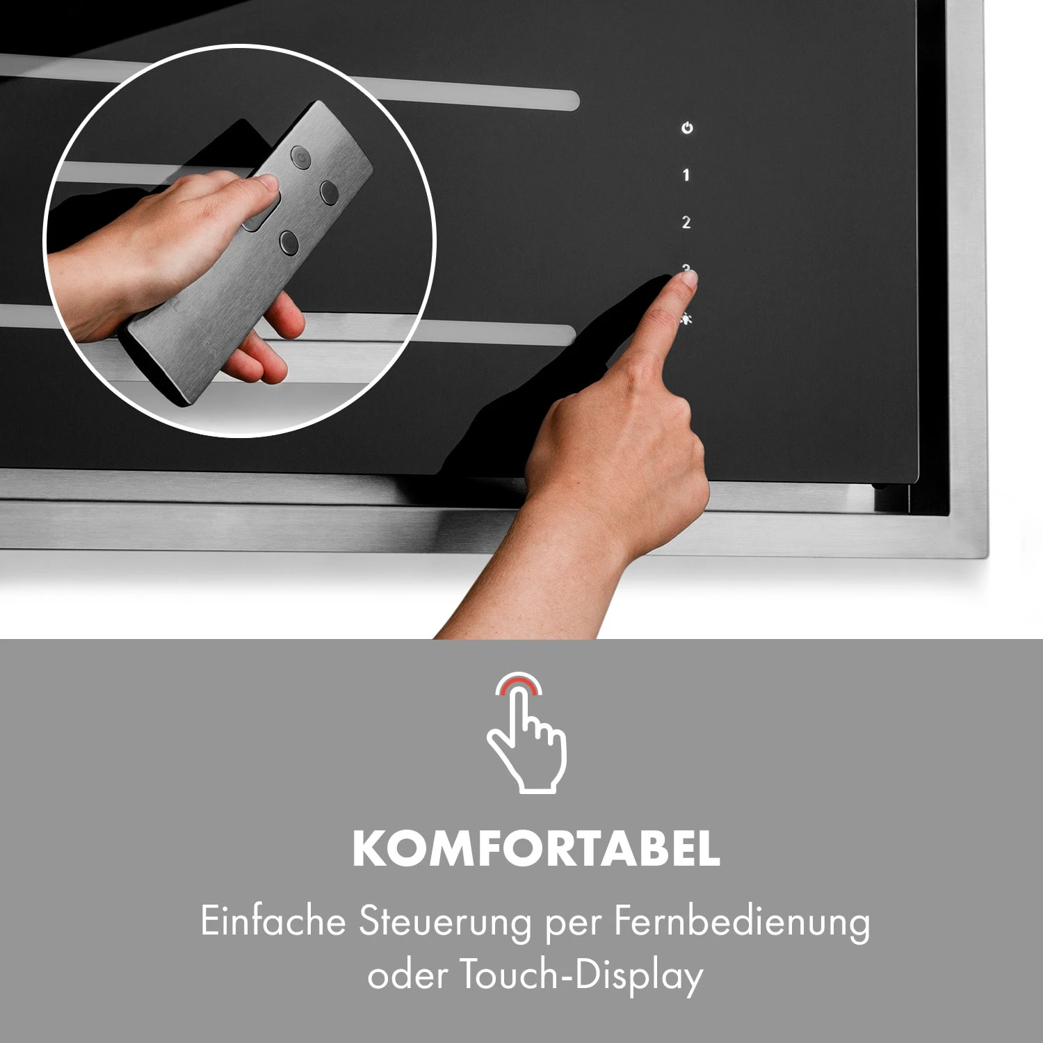 High Line Deckenhaube 77 Cm 410 M3/h 75W 3 Stufen Fernbedienung – Bild 3