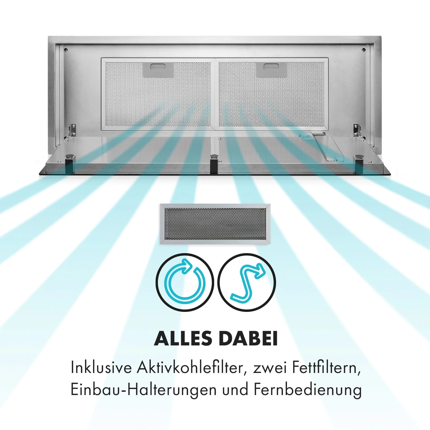 High Line Deckenhaube 77 Cm 410 M3/h 75W 3 Stufen Fernbedienung – Bild 9