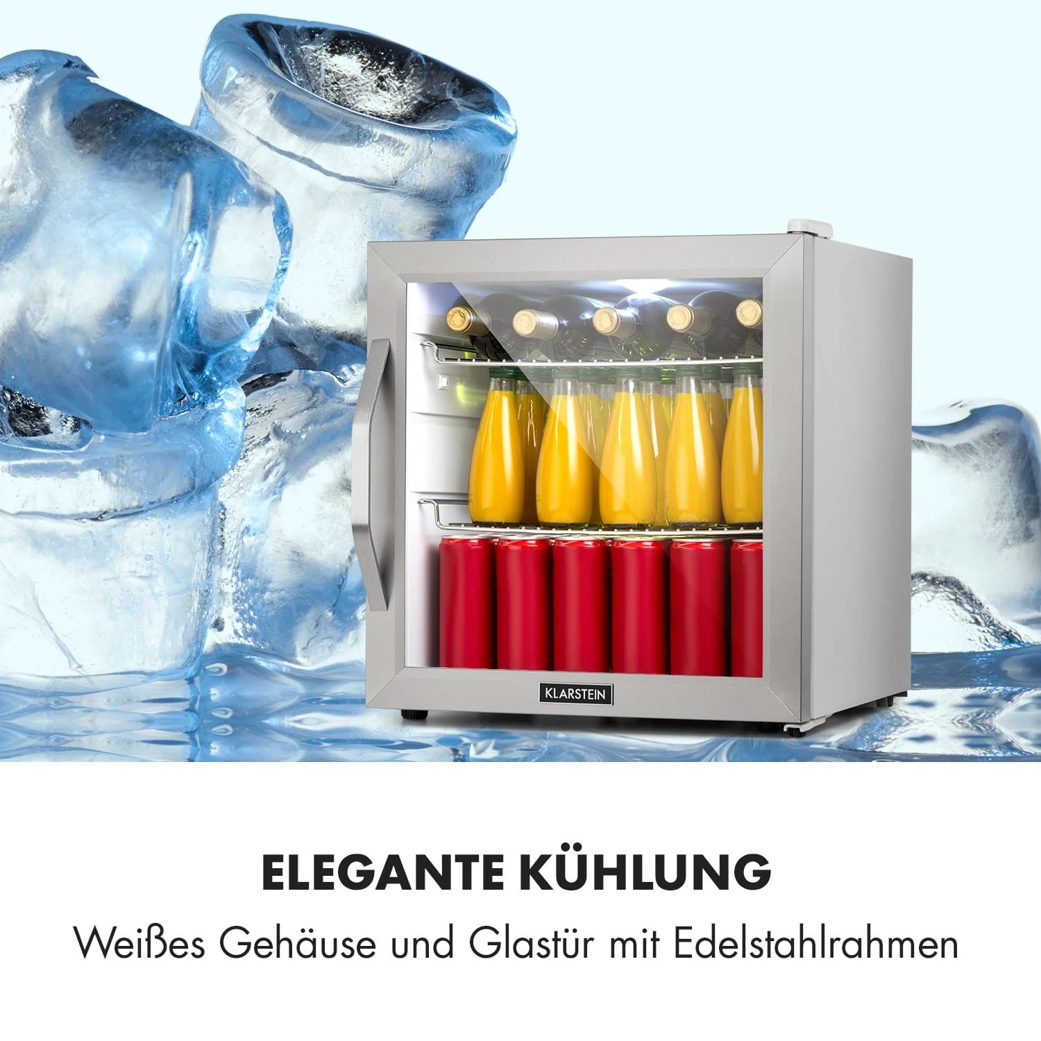 Beersafe L Crystal White Kühlschrank 47 Ltr 2 Böden Glastür Edelstahl – Bild 4
