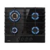 Ignito 4 Zonen Gaskochfeld 4-flammig Sabaf-Brenner Glaskeramik Schwarz