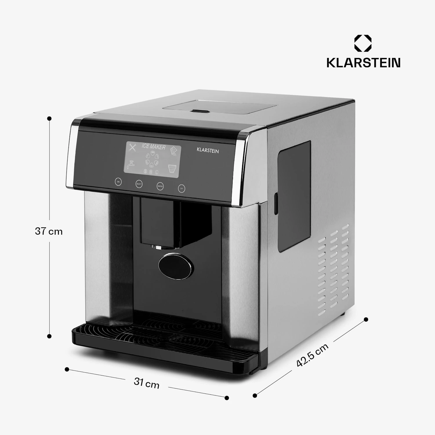 Eiszeit Eiswürfelmaschine Edelstahl 3 Eiswürfelgrößen Silber – Bild 7