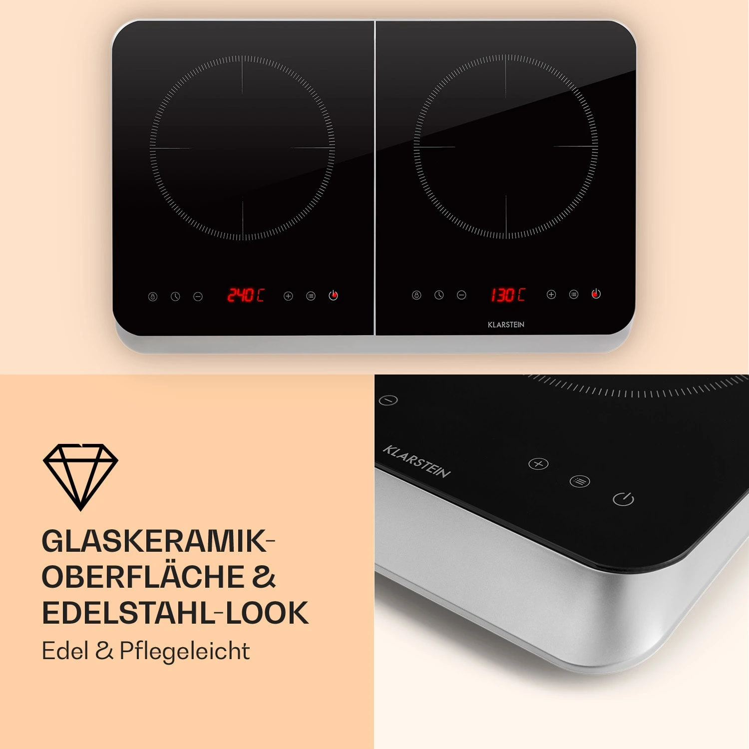 InnoChef Induktionskochfeld 3400W Touch Control Glaskeramik – Bild 3