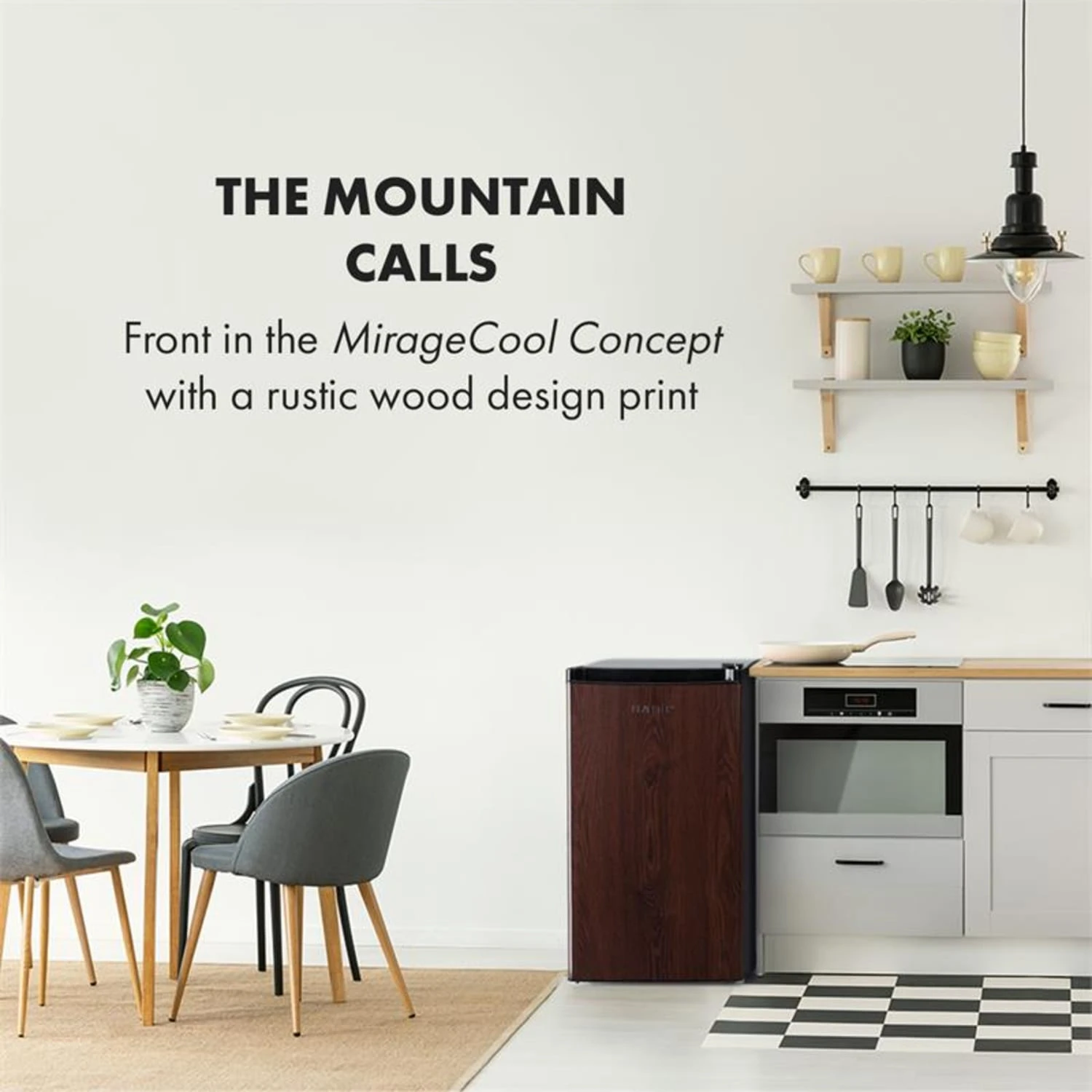 Feldberg Kühlschrank A+ 90 Liter MirageCool Concept Holzdesign Schwarz – Bild 2