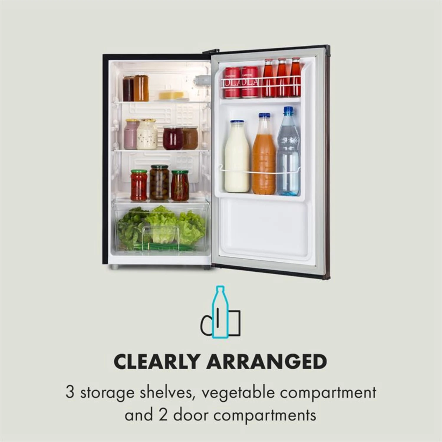 Feldberg Kühlschrank A+ 90 Liter MirageCool Concept Holzdesign Schwarz – Bild 5