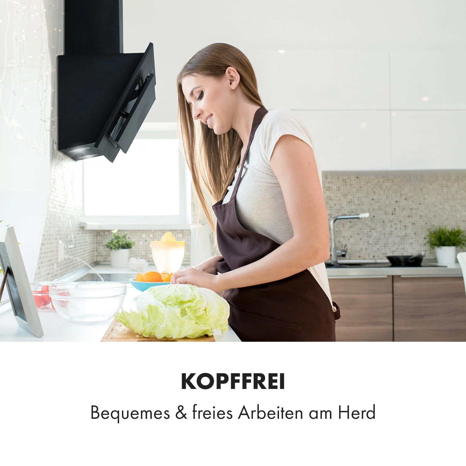 Athena Dunstabzugshaube 60cm Abluft: 350 M³/h LED Schwarz – Bild 6