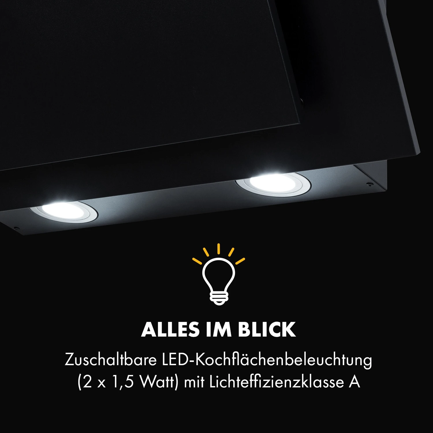 Athena Dunstabzugshaube 60cm Abluft: 350 M³/h LED Schwarz – Bild 7
