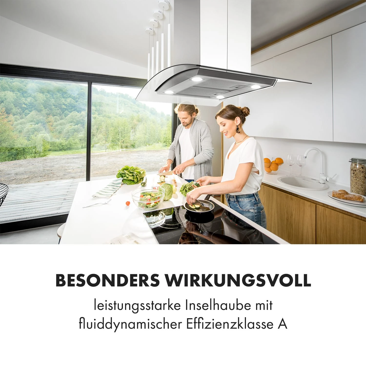Colette Dunstabzugshaube 90cm 600m³/h EEK A Edelstahl Silber – Bild 2