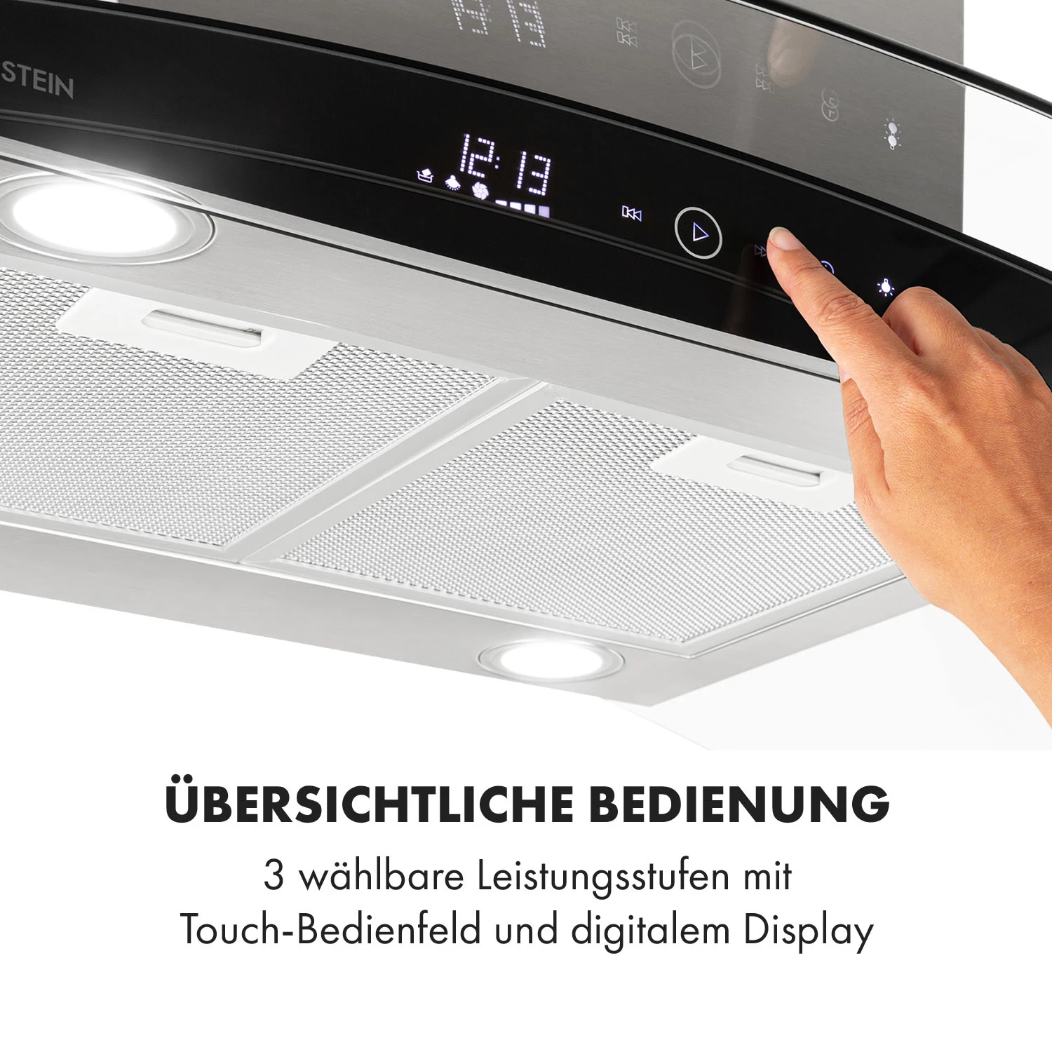 Colette Dunstabzugshaube 90cm 600m³/h EEK A Edelstahl Silber – Bild 4