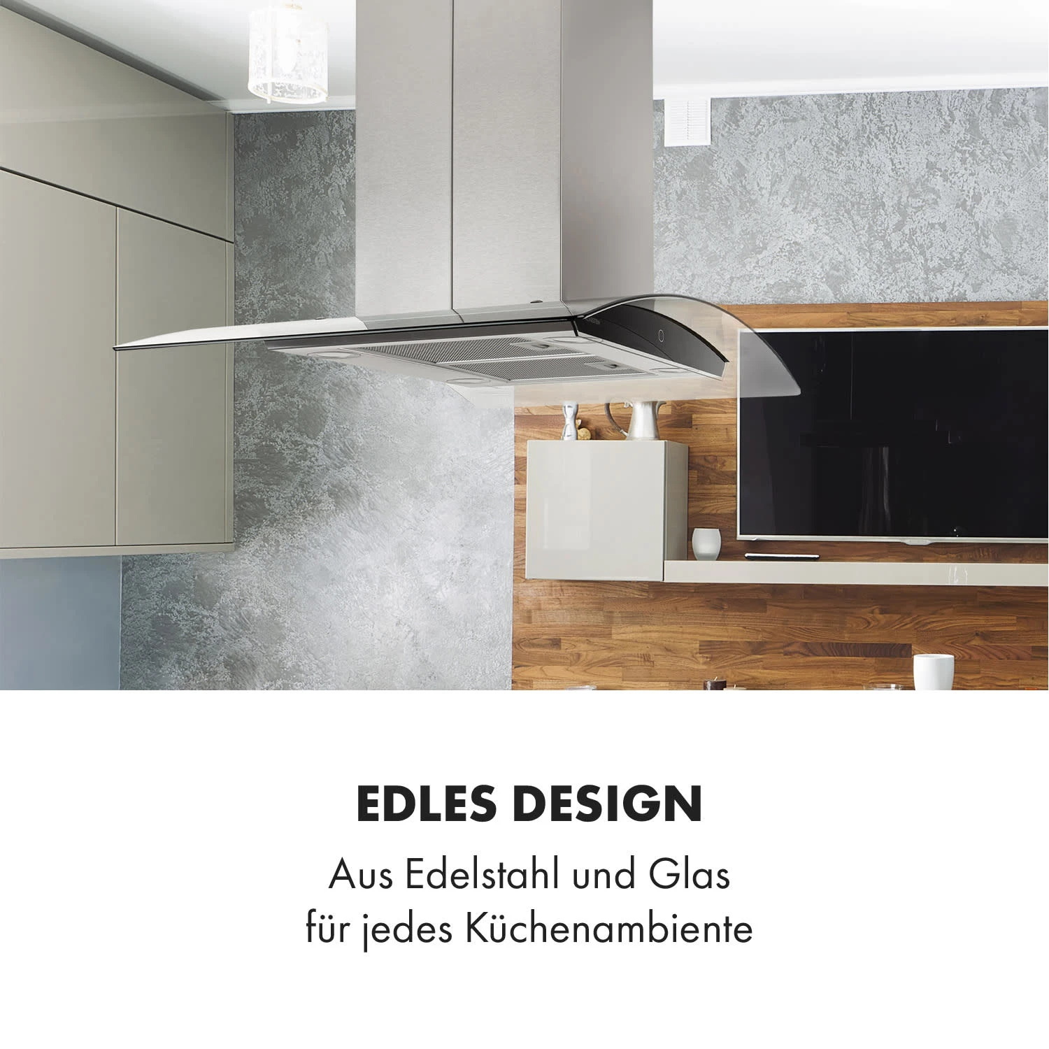 Colette Dunstabzugshaube 90cm 600m³/h EEK A Edelstahl Silber – Bild 8