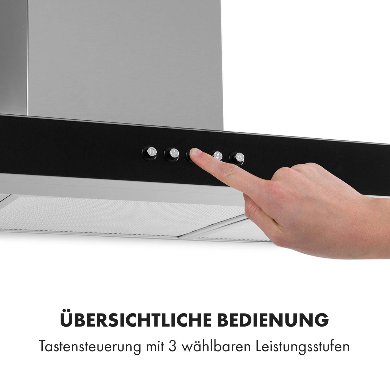 Darya Dunstabzugshaube 90cm 310 M³/h Edelstahl Silber – Bild 5