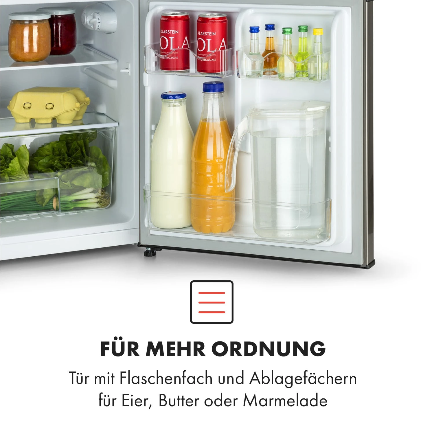 Big Daddy Cool Kühl-Gefrierkombination 61/25 Liter 2 Ebenen Edelstahl – Bild 4