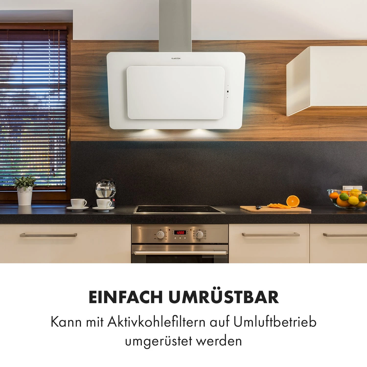 Helena 90 Dunstabzugshaube 595 M³/h LED-Display Weiß – Bild 2