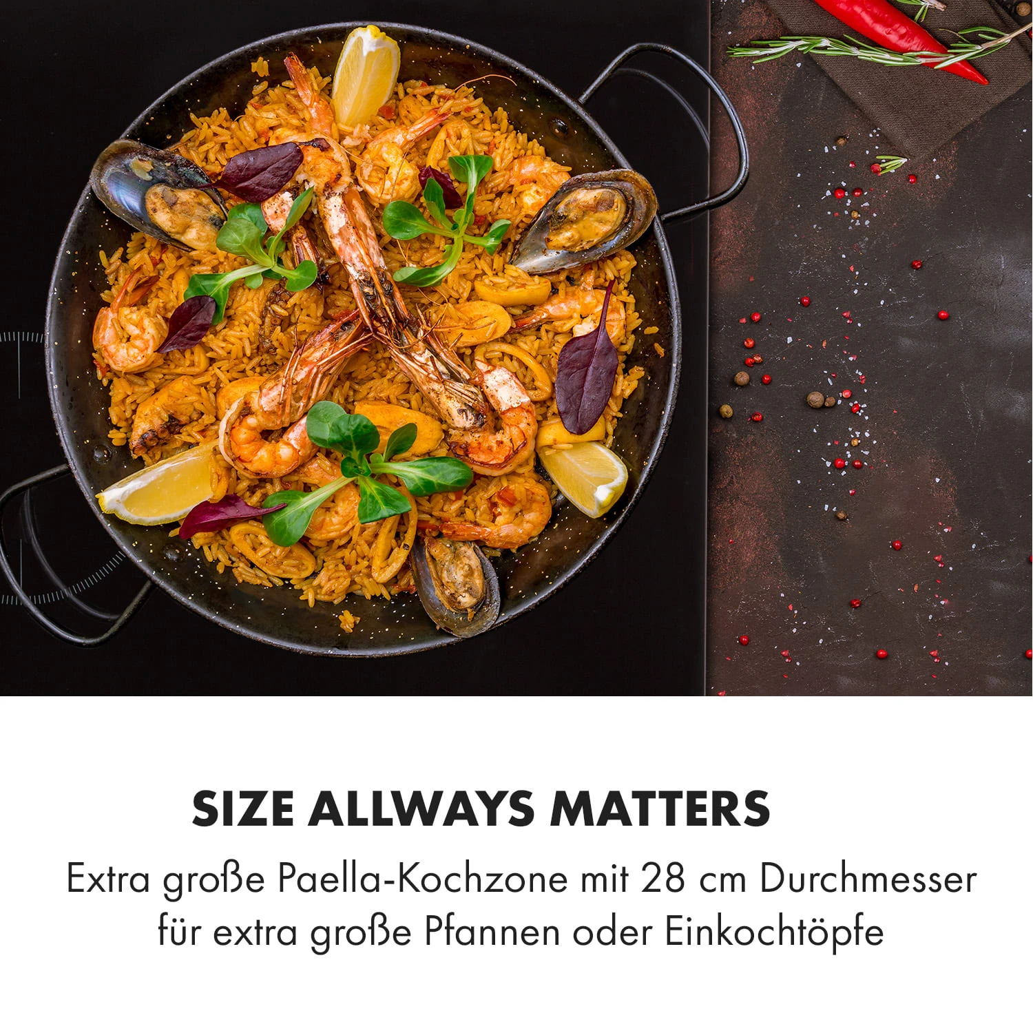 Delicatessa 3 Induktionskochfeld 3 Zonen 5800W Glaskeramik Schwarz – Bild 3