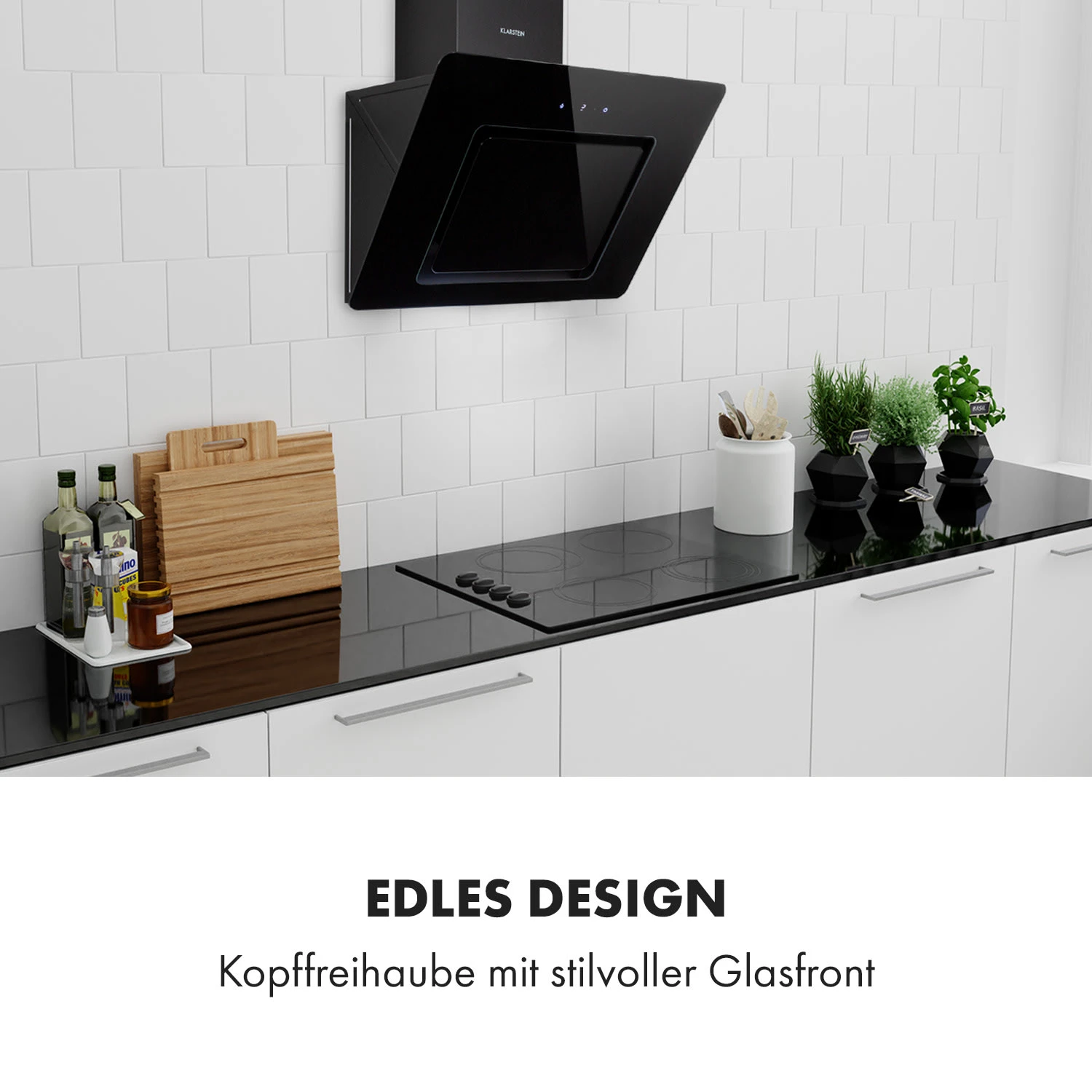 Sofia 60 Dunstabzugshaube Kopffrei 300 M³/h Touch-Control Glasfront – Bild 2