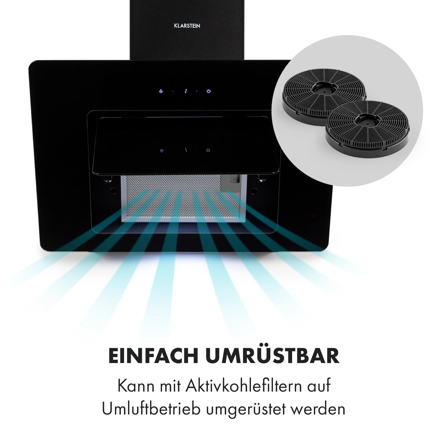 Sofia 60 Dunstabzugshaube Kopffrei 300 M³/h Touch-Control Glasfront – Bild 6
