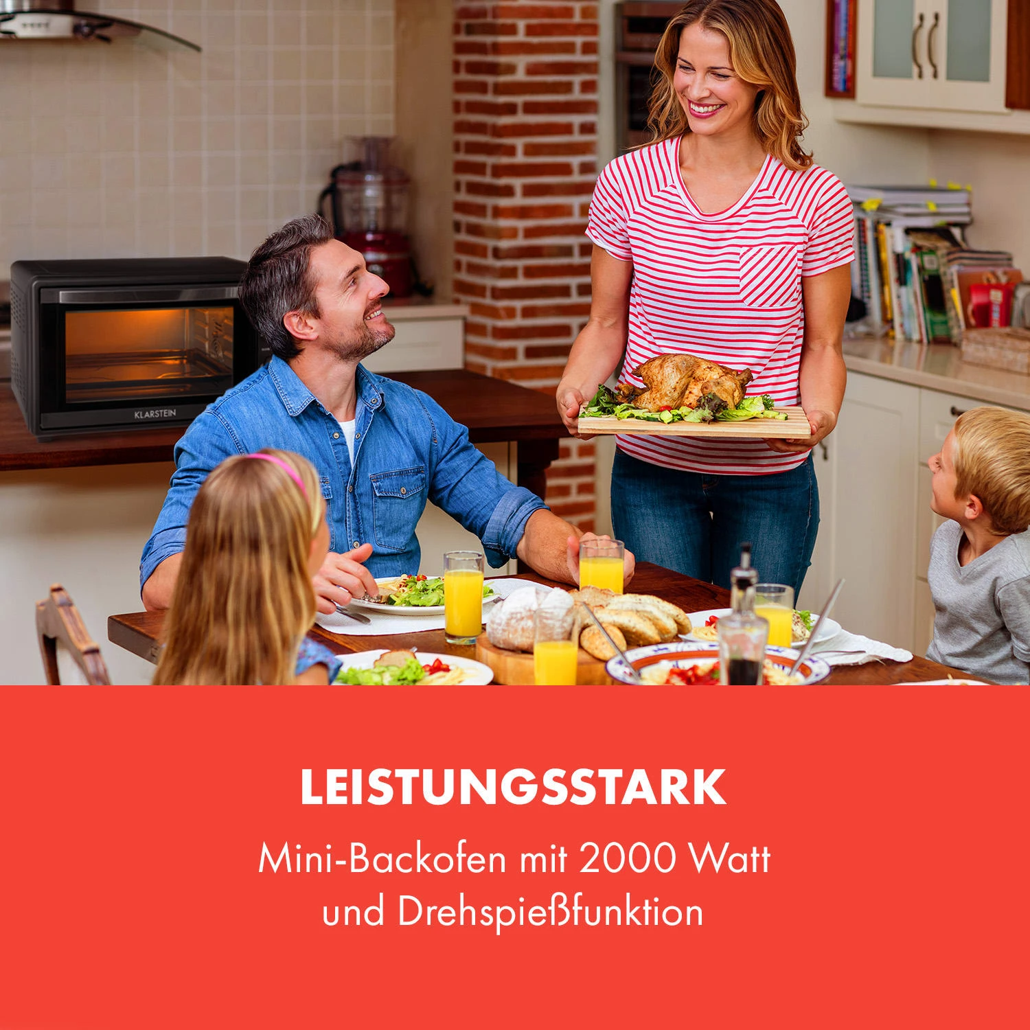 Masterchef 60 Mini-Backofen 60l 2000W 100-230 °C Timer Schwarz – Bild 2