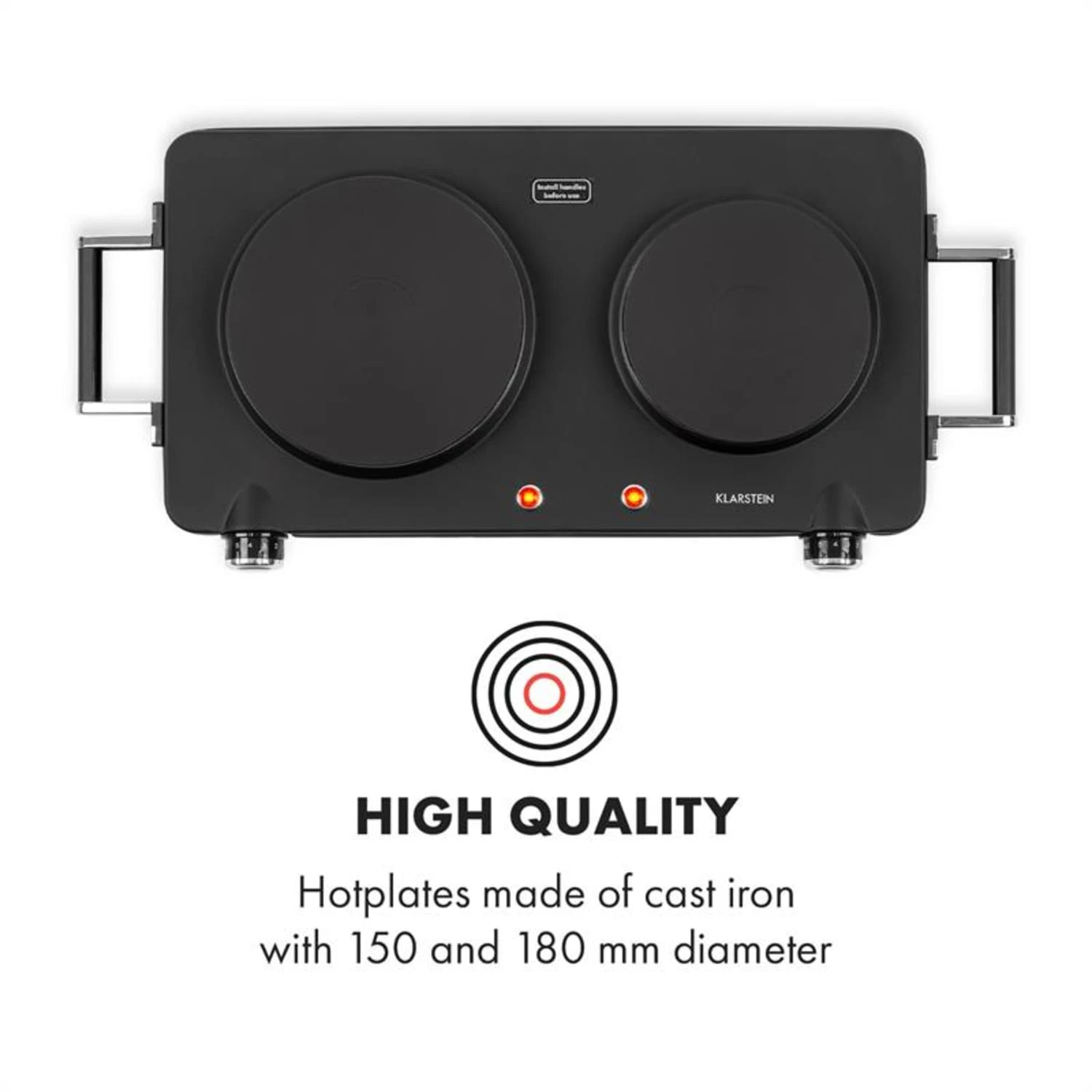 Cookorama Doppelkochplatte 1900-2250 W 150/180 Mm Ø 5 Stufen Schwarz – Bild 3