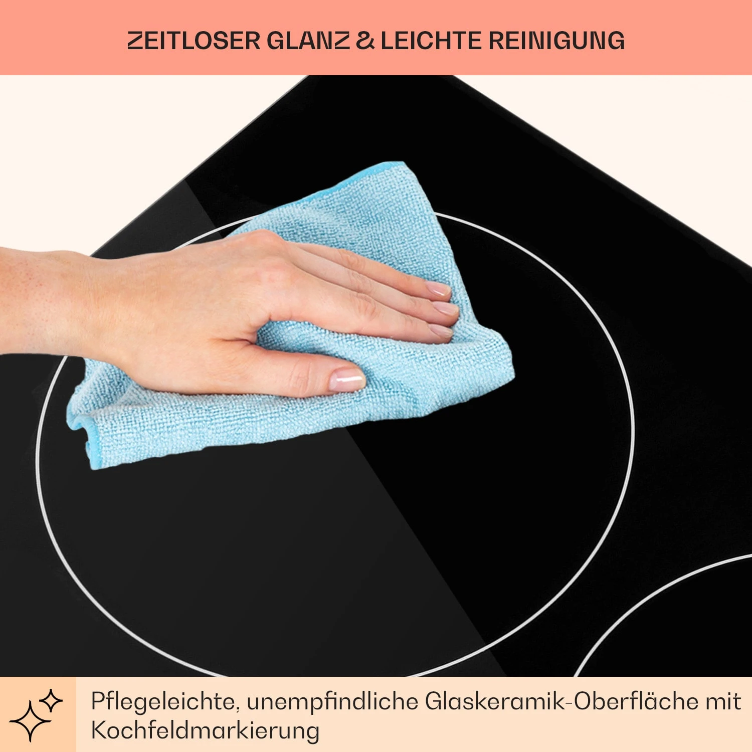 EasyCook Keramikkochfeld 6100W Drehregler Schwarz – Bild 8