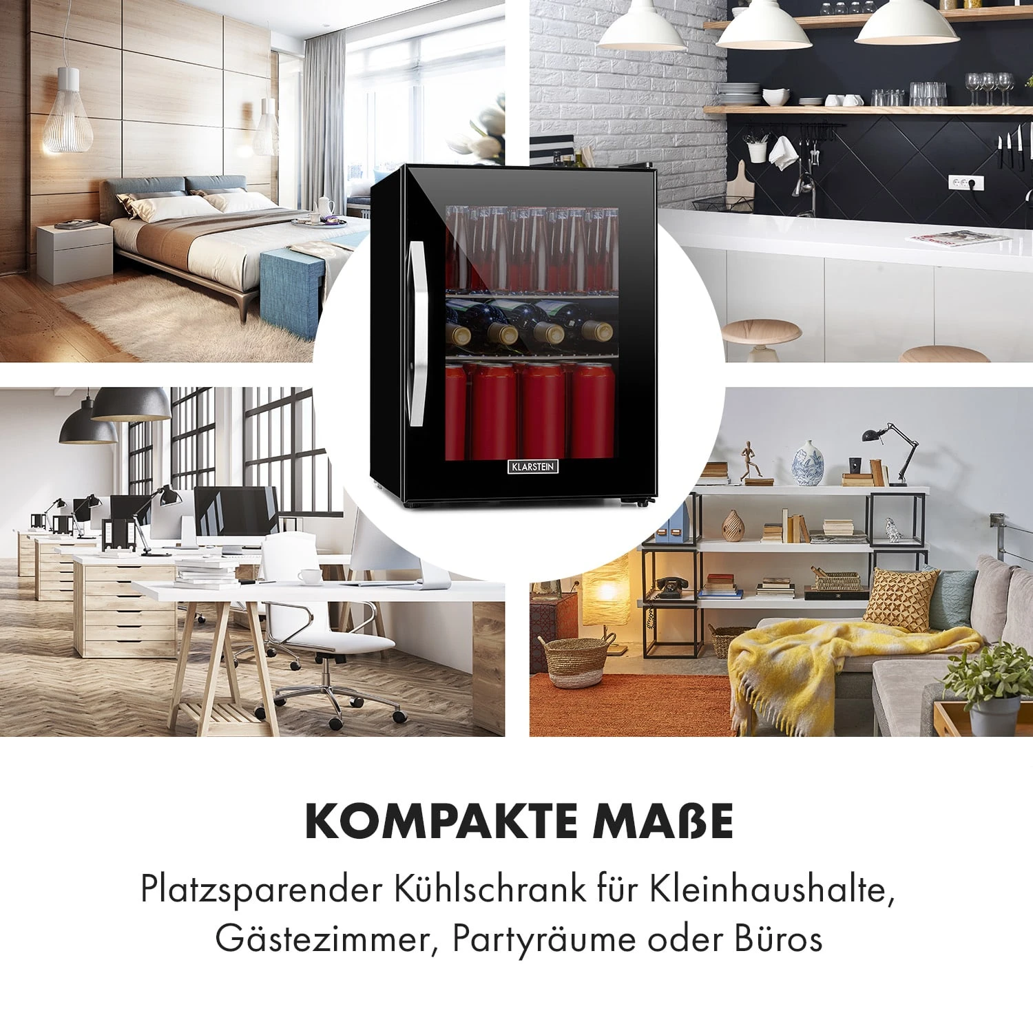 Beersafe M Onyx Kühlschrank 33 Liter 2 Böden Panoramaglastür – Bild 2