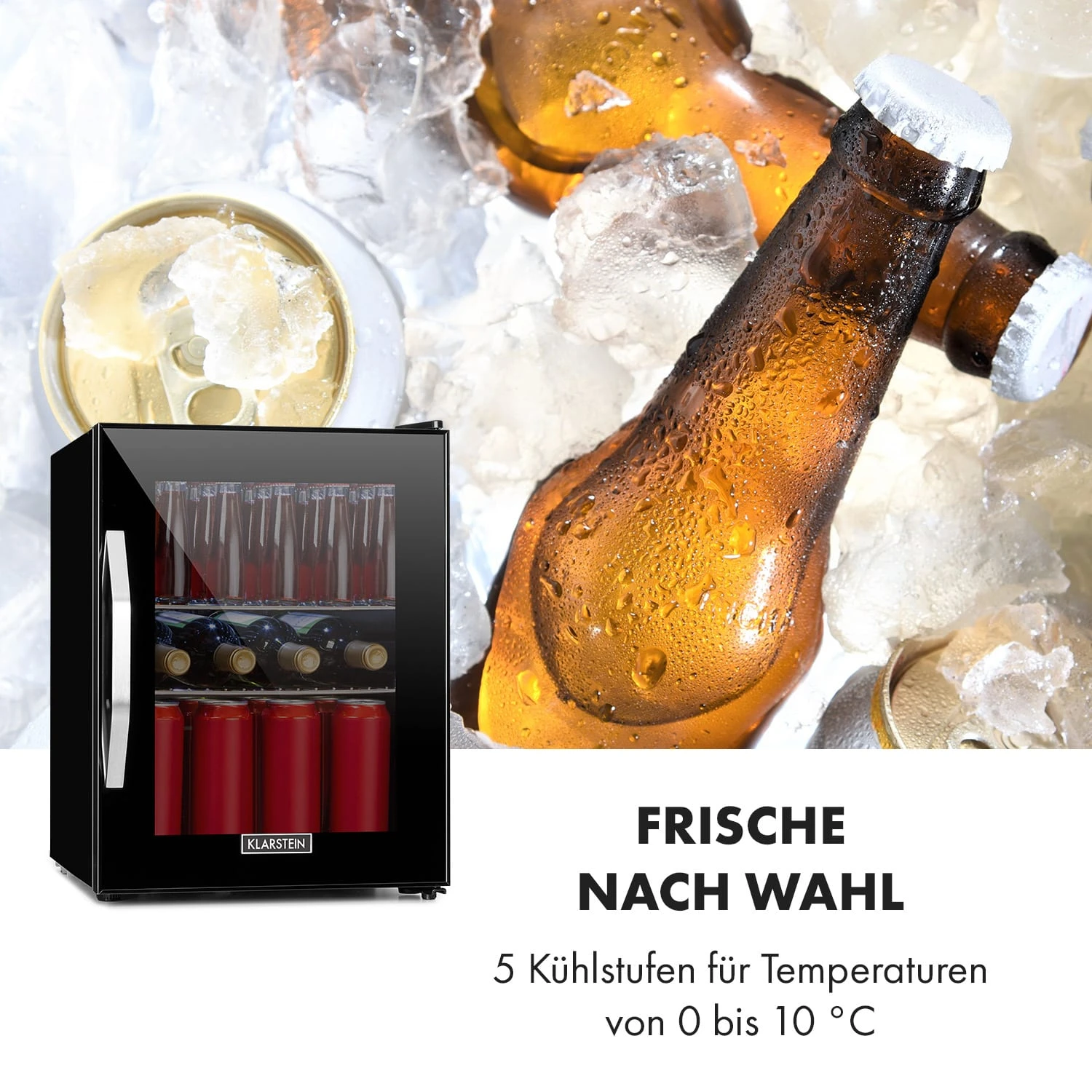Beersafe M Onyx Kühlschrank 33 Liter 2 Böden Panoramaglastür – Bild 5