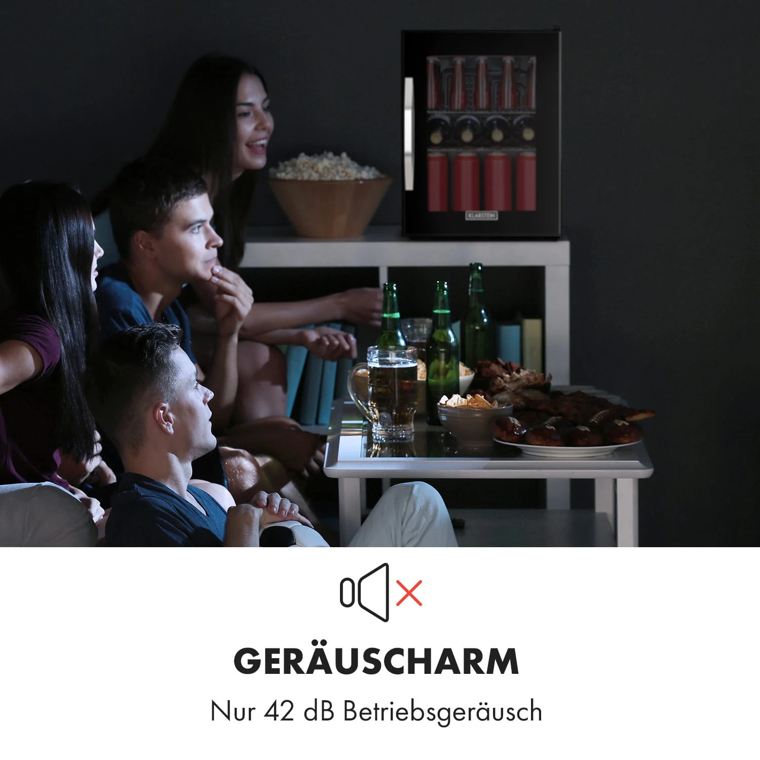 Beersafe M Onyx Kühlschrank 33 Liter 2 Böden Panoramaglastür – Bild 8