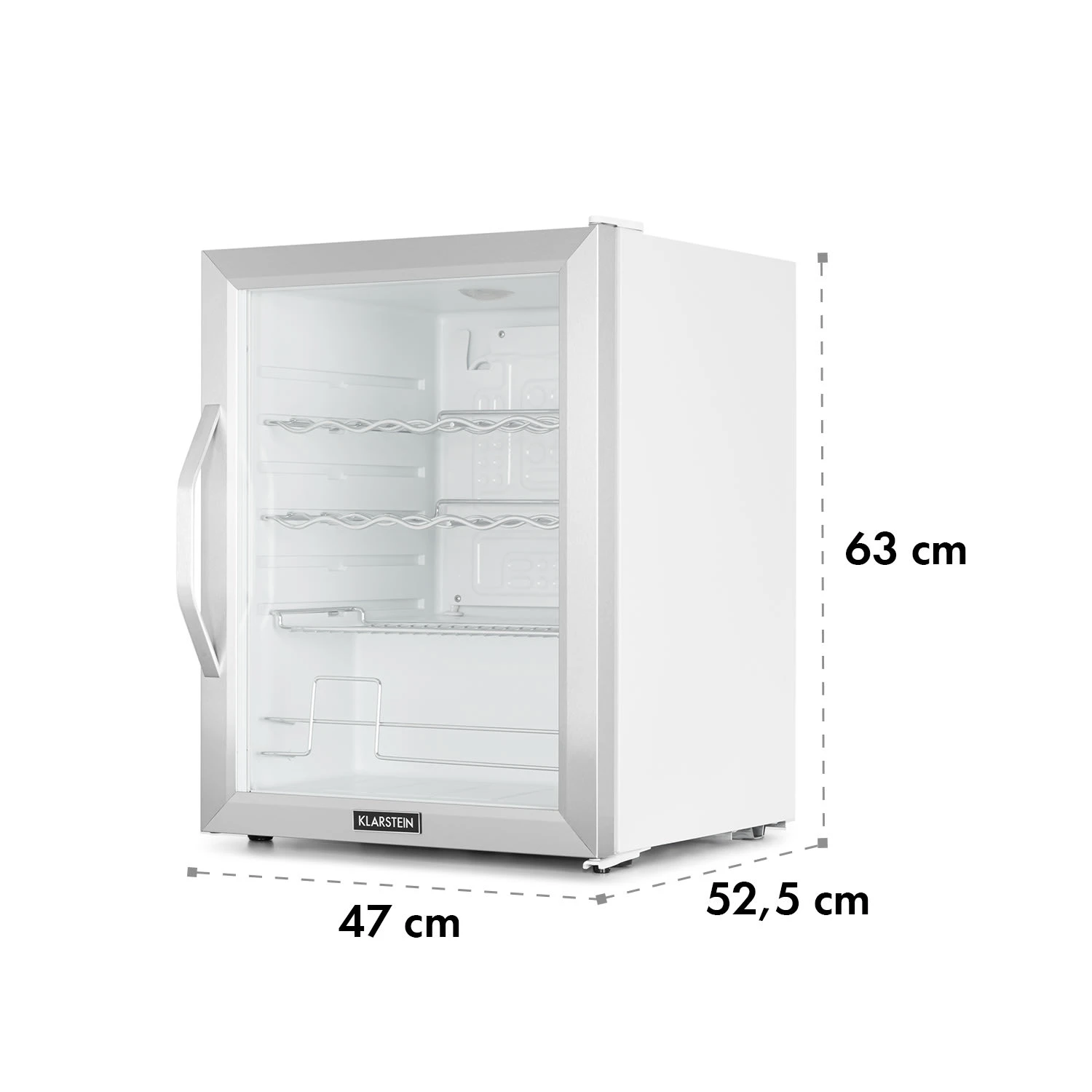 Beersafe XL Crystal White Kühlschrank 60 Liter 4 Böden Panoramaglastür Edelstahl – Bild 9
