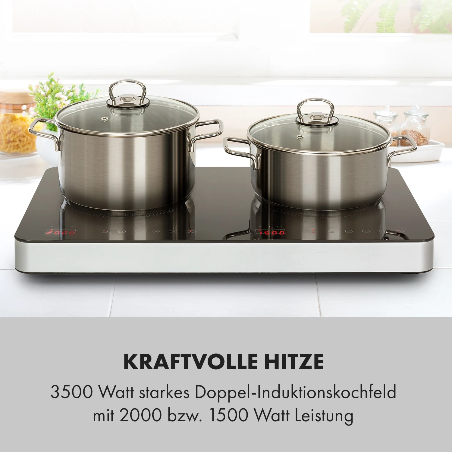 Cookio Kochfeld Induktion Freistehend 3500 W Bis 240 °C Glaskeramik – Bild 2