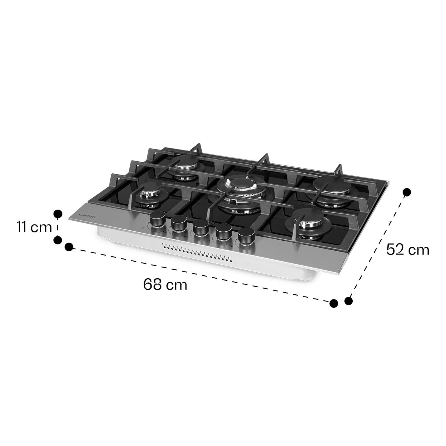 Alchemist 5 Zonen Gaskochfeld Aluminium-Brenner Glaskeramik Schwarz – Bild 9