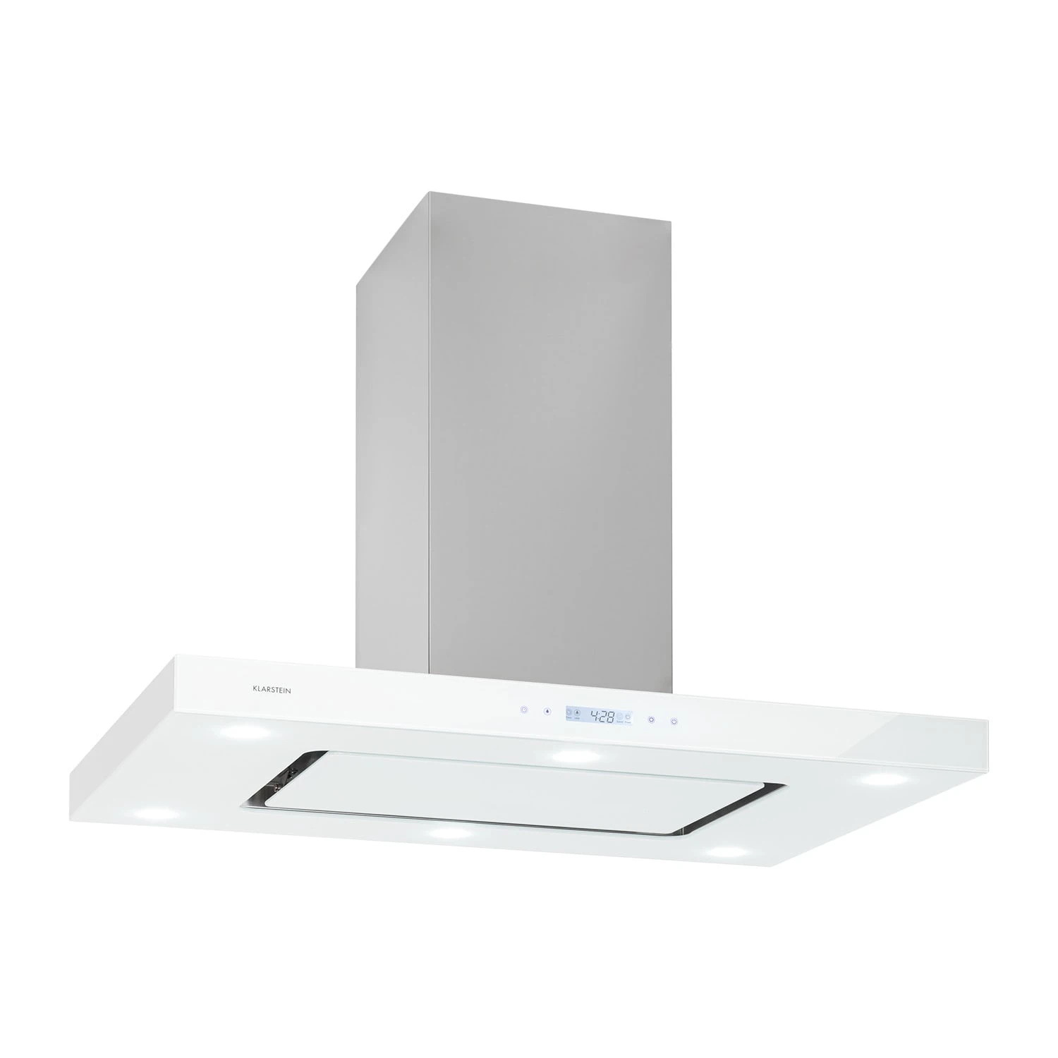 Valeria Inselhaube 90cm 650m³/h Touch EEC A LED Glas Edelstahl