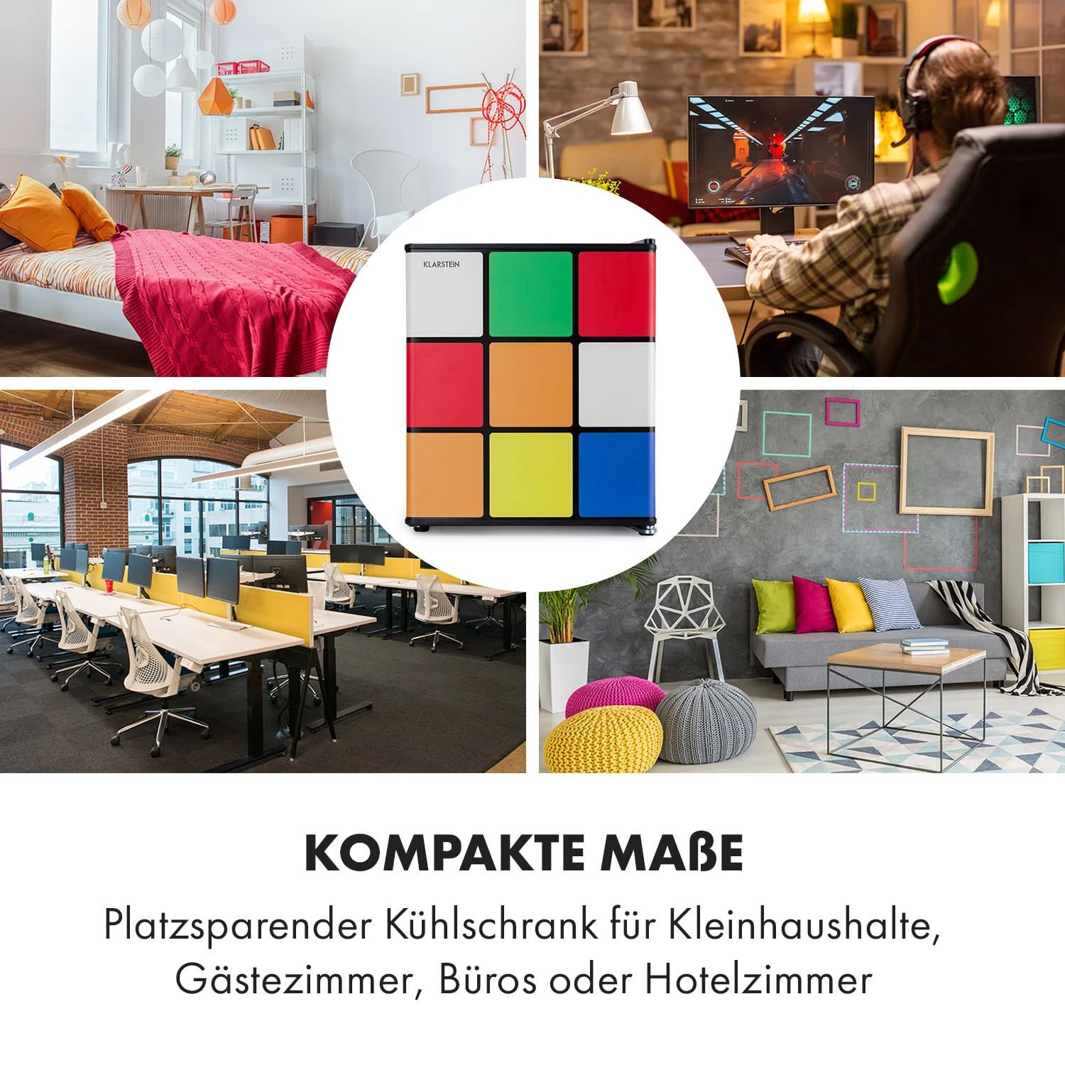 Solve Kühlschrank Mini-Bar 48L Zauberwürfel-Design – Bild 4