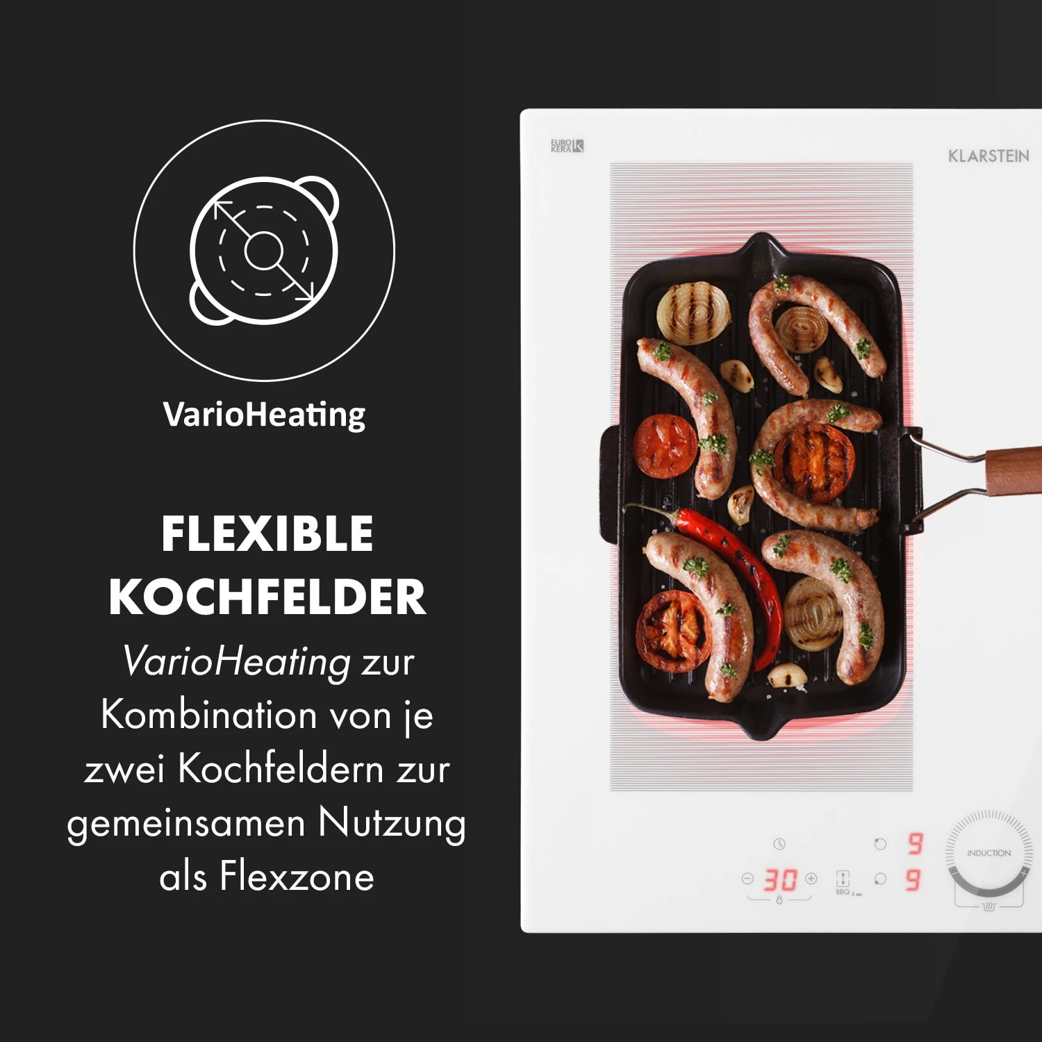 Delicatessa 60 Hybrid Einbaukochfeld Induktion 4 Zonen 7000W – Bild 3