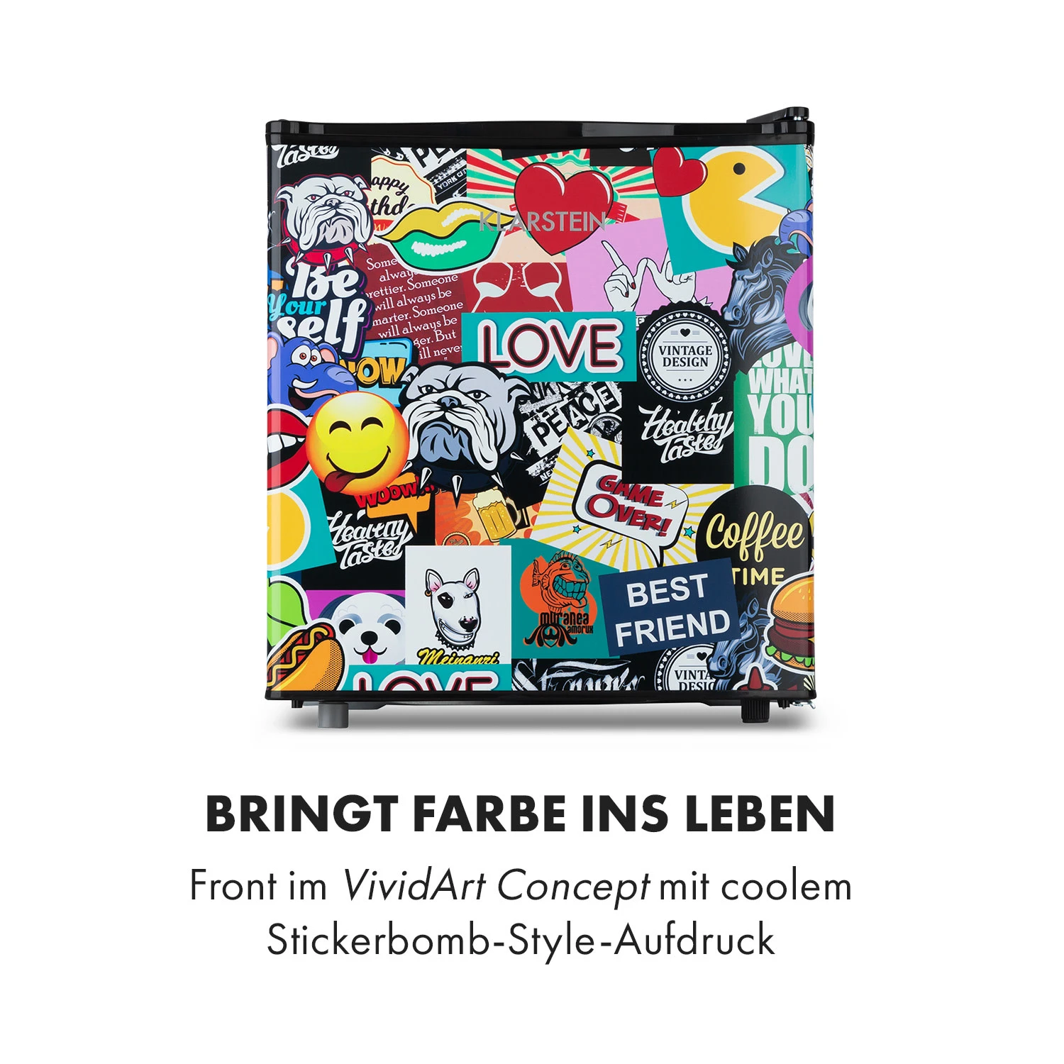 Cool Vibe 46+ Kühlschrank 46 Liter 1 Boden Stickerbomb-Style – Bild 3