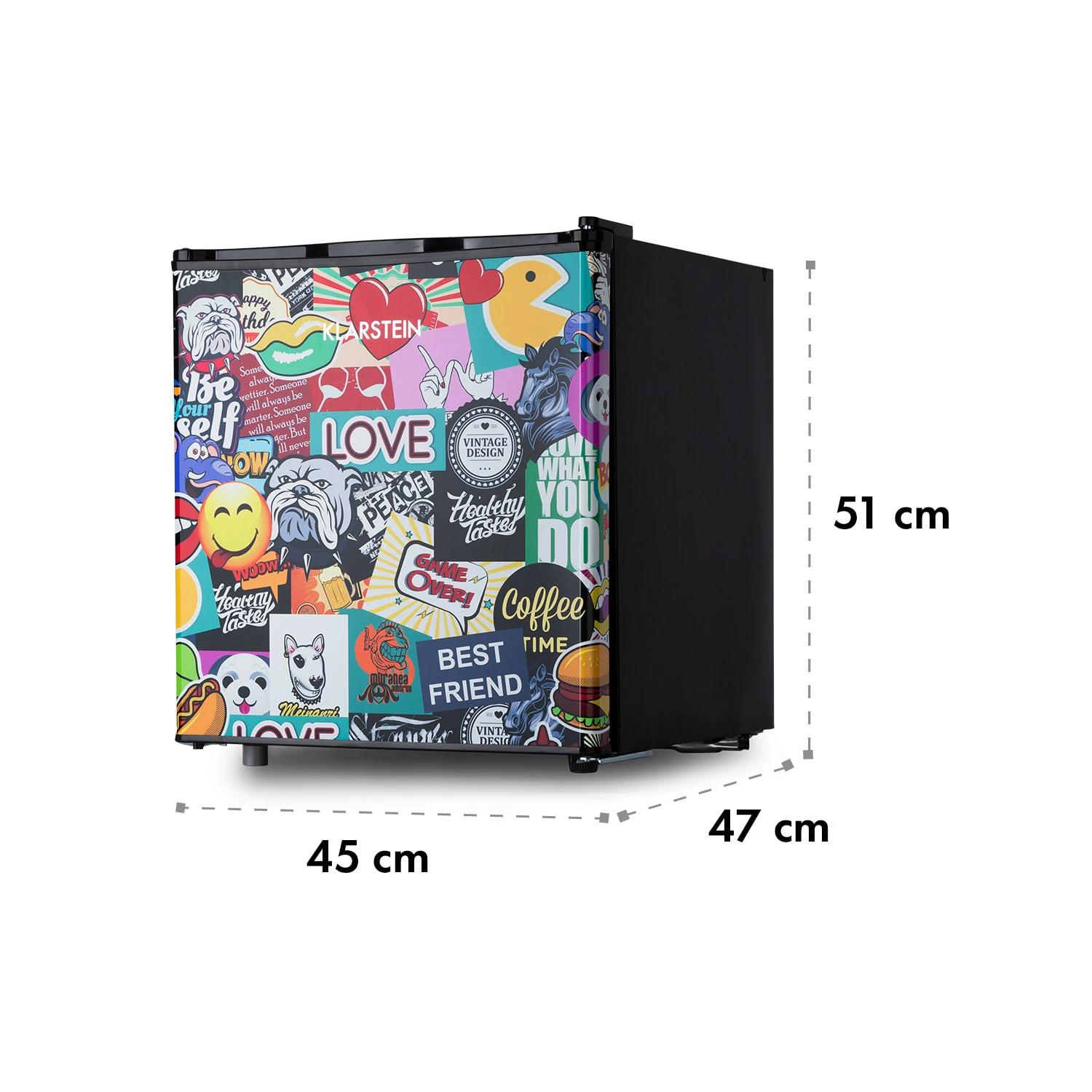 Cool Vibe 46+ Kühlschrank 46 Liter 1 Boden Stickerbomb-Style – Bild 7