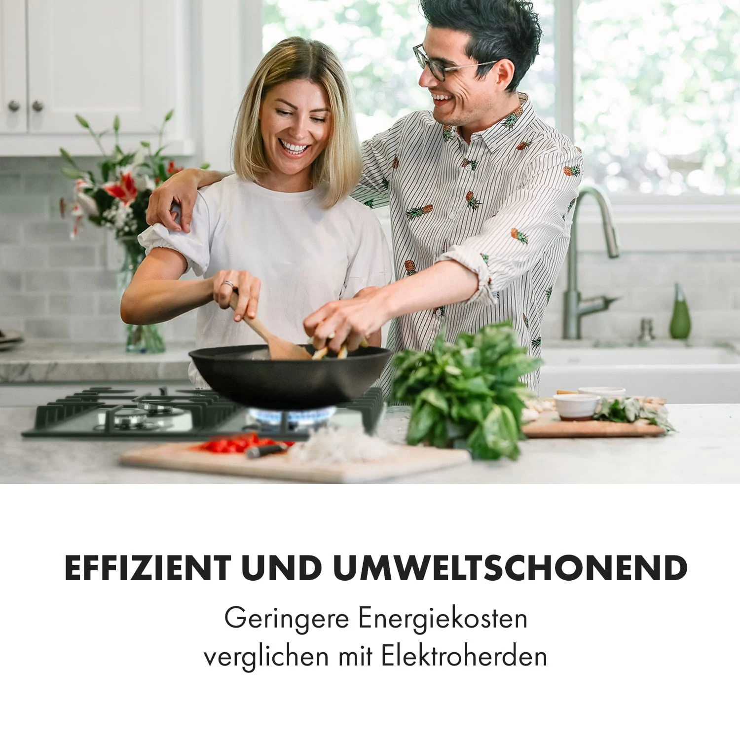 Victoria 4 Zonen Gaskochfeld 4-flammig Sabaf-Brenner Glaskeramik – Bild 6