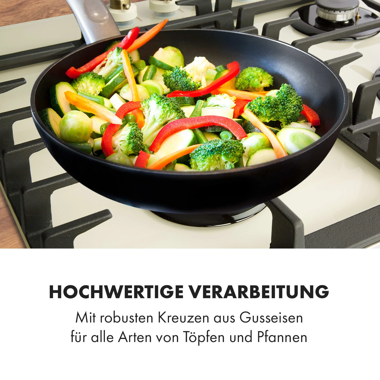 Victoria 4 Zonen Gaskochfeld 4-flammig Sabaf-Brenner Glaskeramik – Bild 8