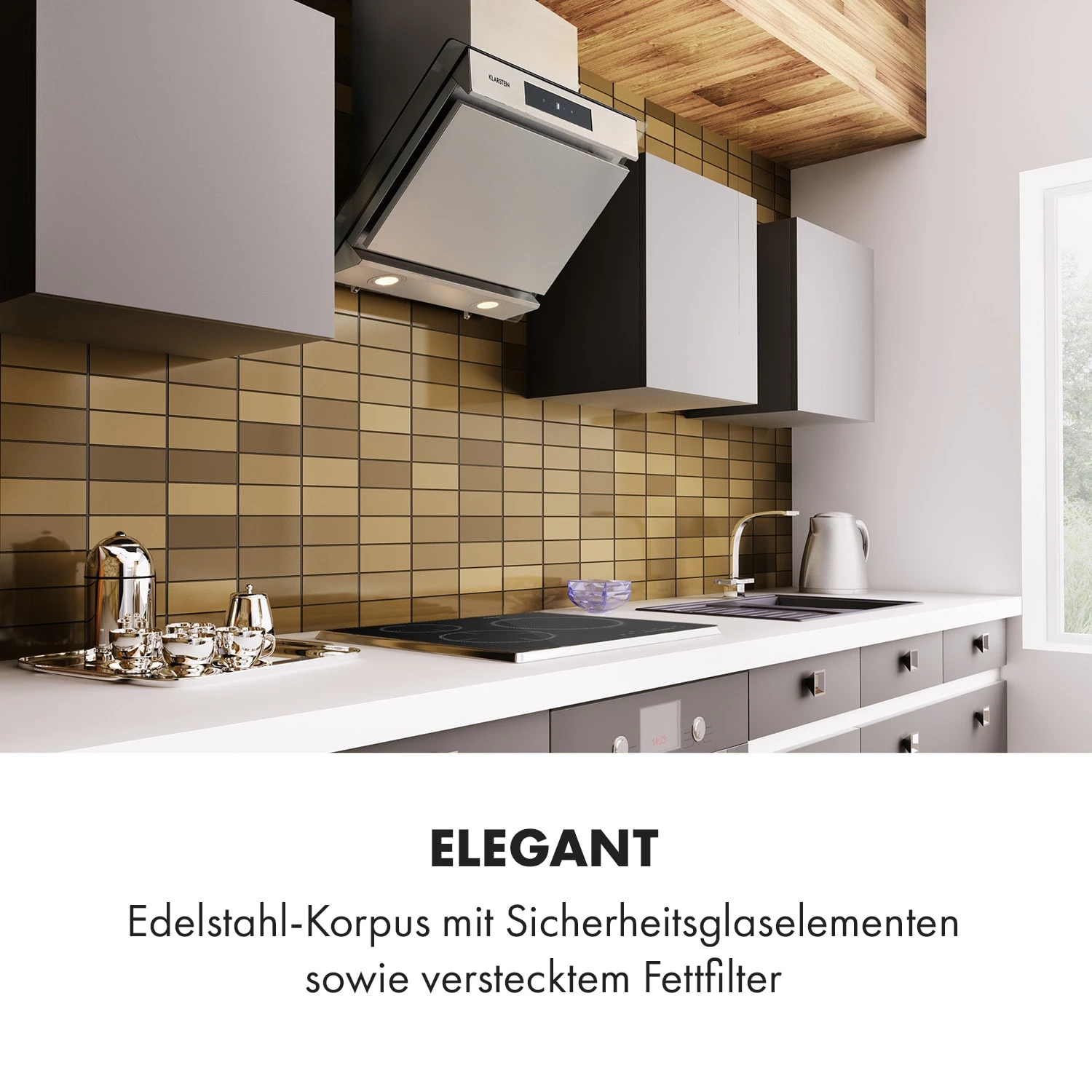 Balzac Silent 60 Dunstabzugshaube 250W 3 Stufen 604 M³/h LED EEK A – Bild 2