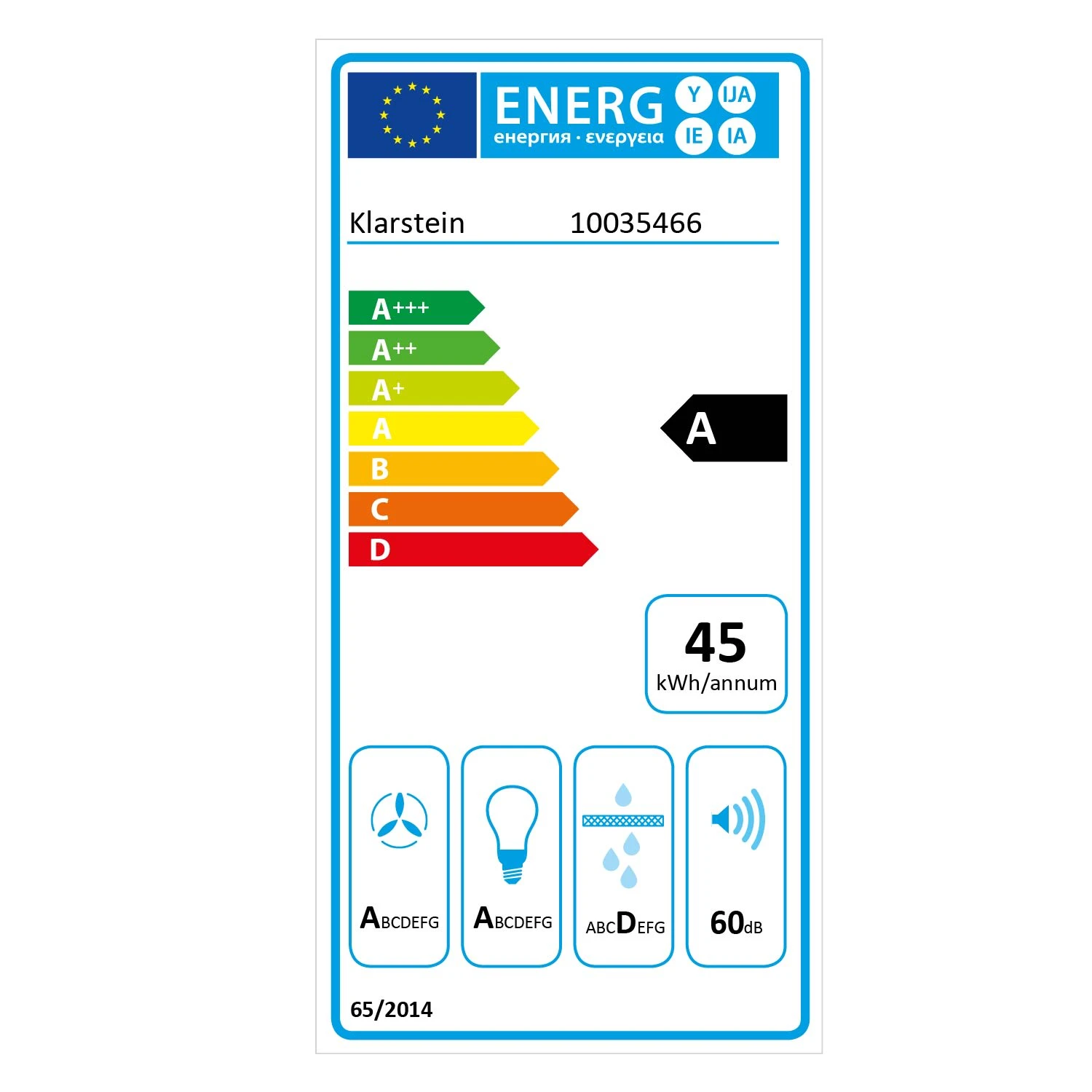 Balzac Silent 60 Dunstabzugshaube 250W 3 Stufen 604 M³/h LED EEK A – Bild 11