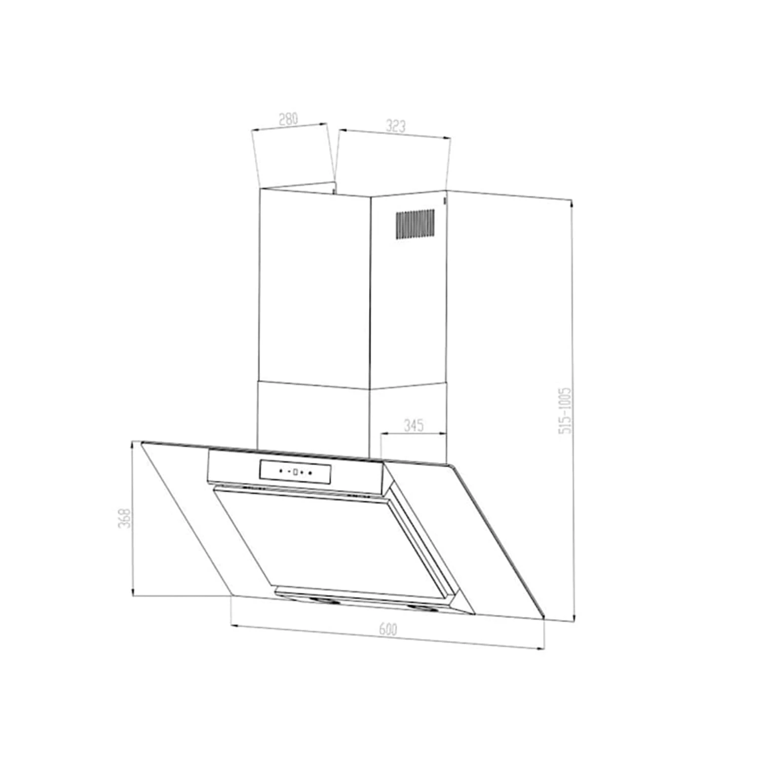 Balzac Silent 60 Dunstabzugshaube 250W 3 Stufen 604 M³/h LED EEK A – Bild 10